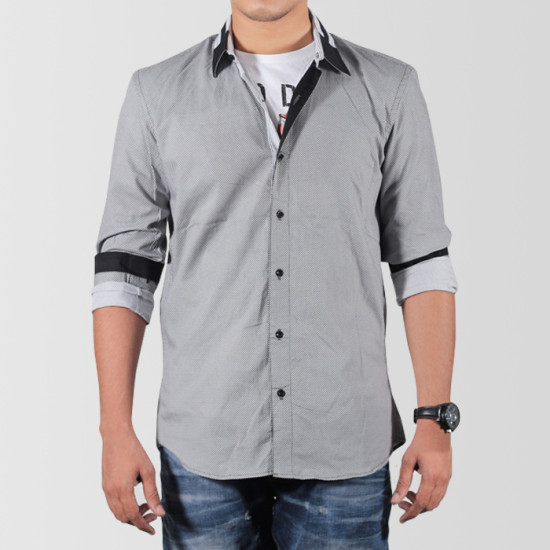 Grey Printed Woven Shirt For Men Grey Printed Woven Shirt For Men